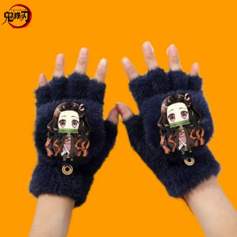 Demon Slayer Finger Flip Gloves – Guanti Mezzo Dito per Bambini e Adulti