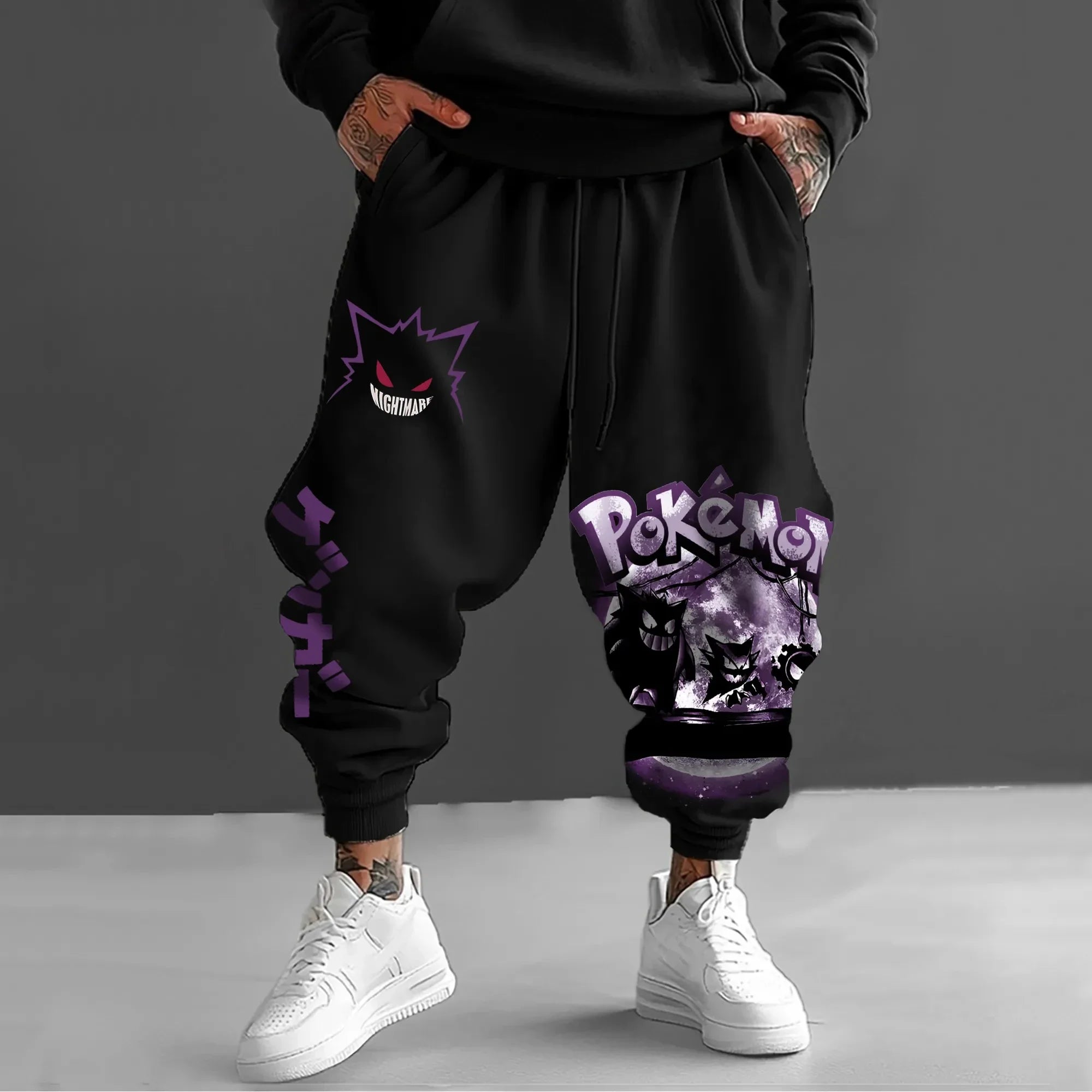 Pokemon Evolution Sporty Casual Pants for Boys, Parent-child Pokemon Tight-fitting Sweatpants, Long Pants