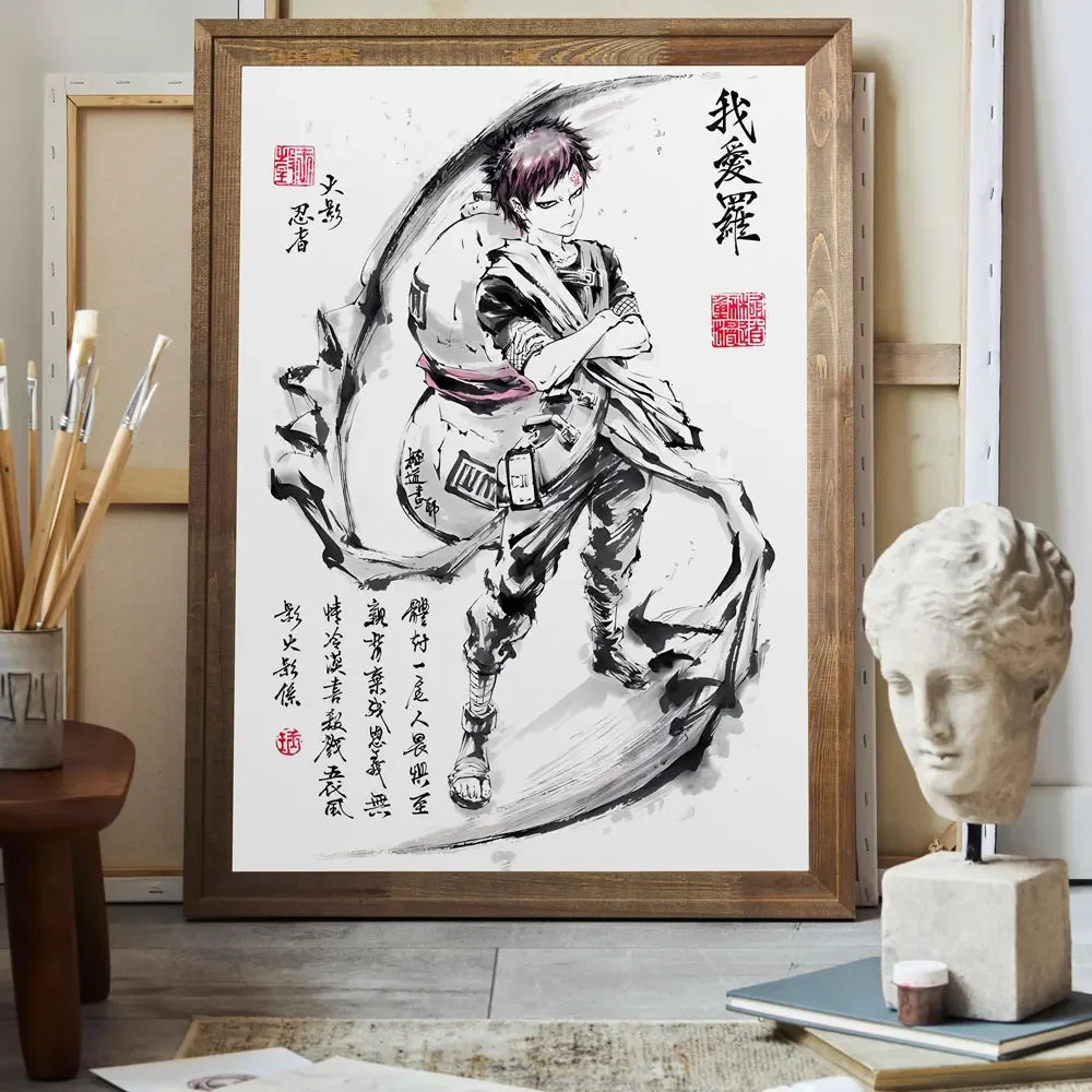 Naruto Uchiha Itachi Gaara Anime Character Pictures Modular Prints Modern Living Room Children's Bedroom Decoration