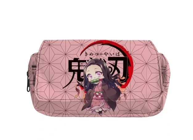 Anime Demon Slayer Bilayer Pencil Case – Tanjirou, Nezuko, Zenitsu, Giyuu
