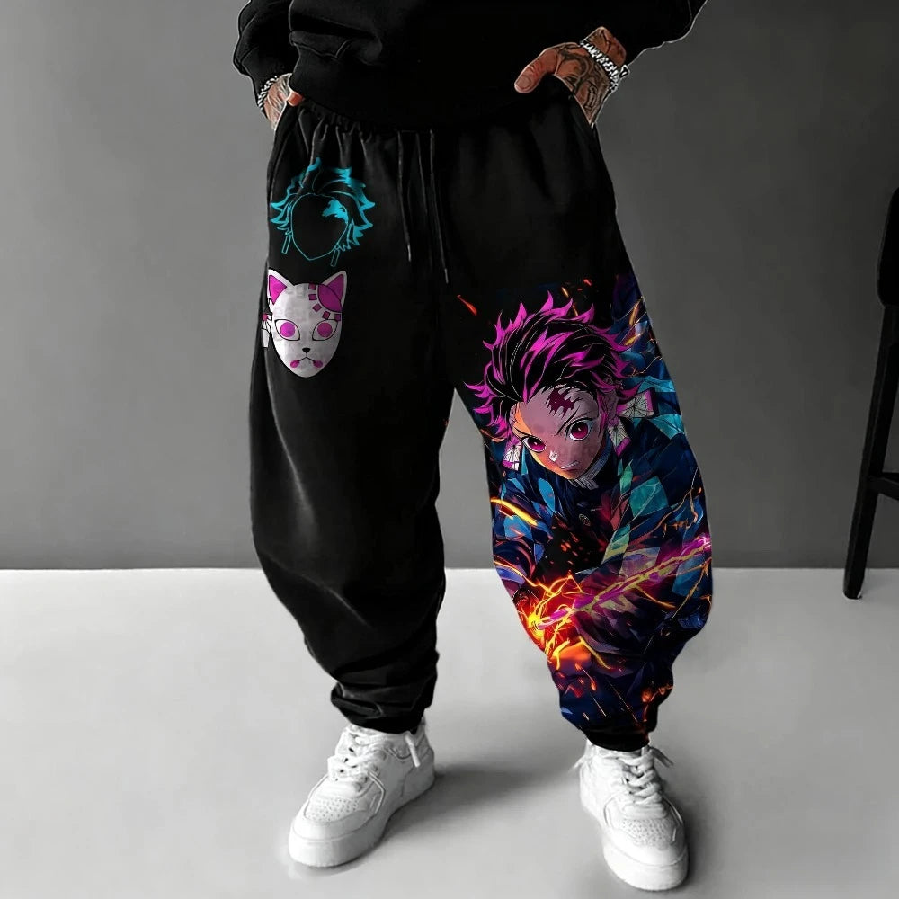 Demon Slayer Anime Cotton Sweatpants – Pantaloni Casual Oversize 2025