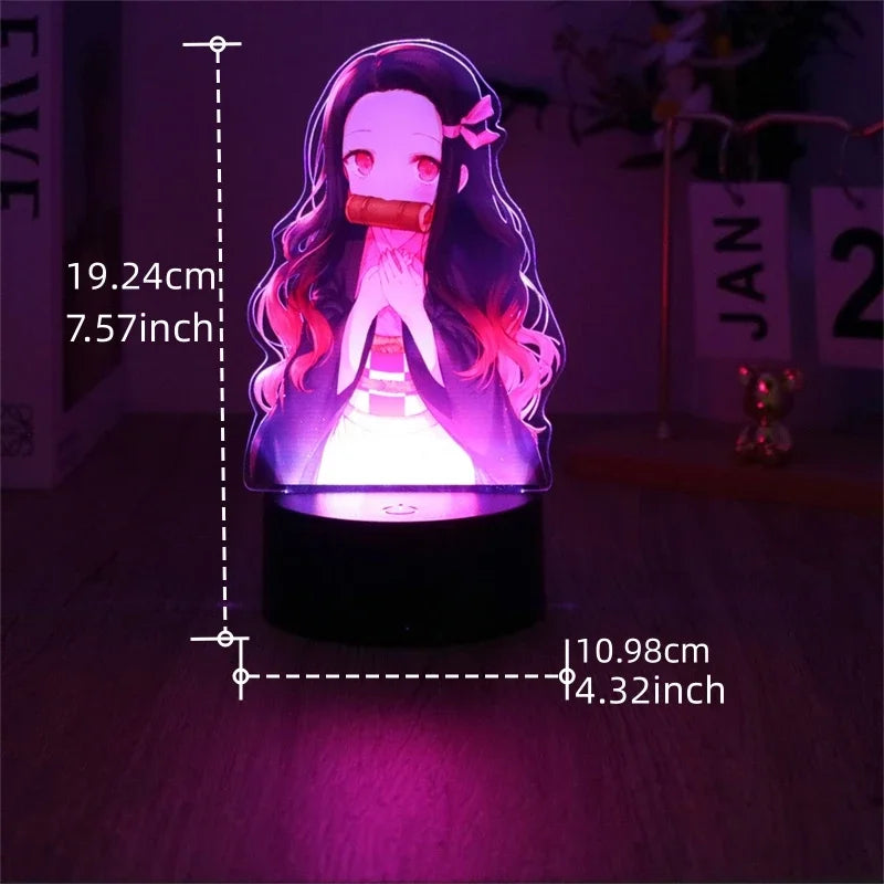 Lampada 3D LED Anime Demon Slayer – Tanjirou, Nezuko, Zenitsu