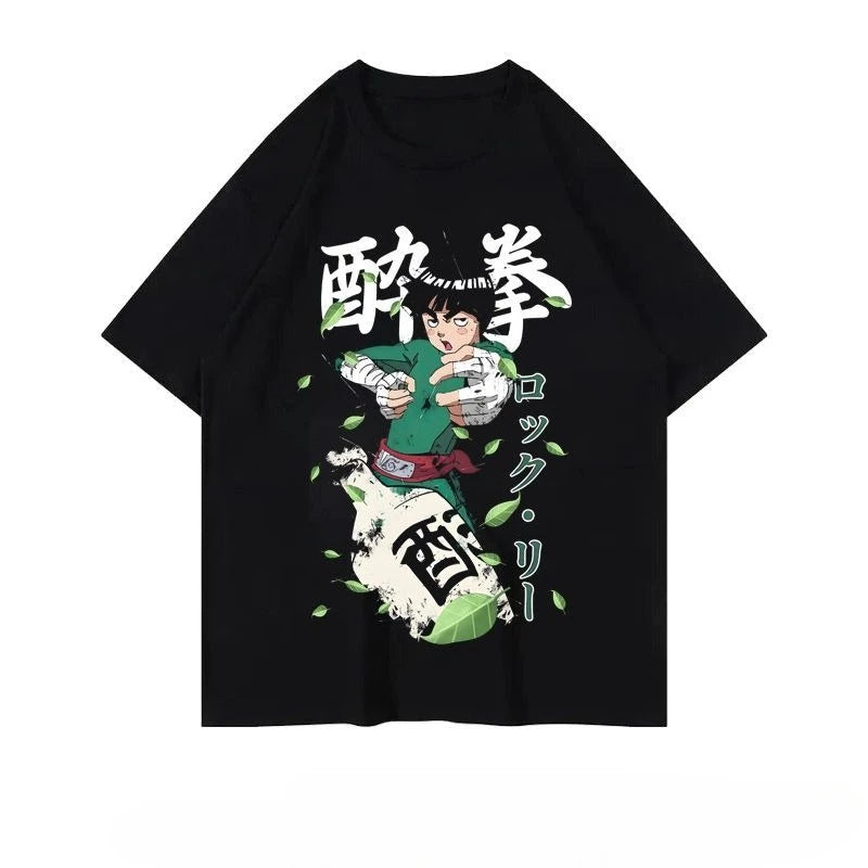 Naruto Summer Loose Trendy Anime Retro T-shirt Round-neck Printed Short-sleeved Pure Cotton for Both Men and Women anime figure
