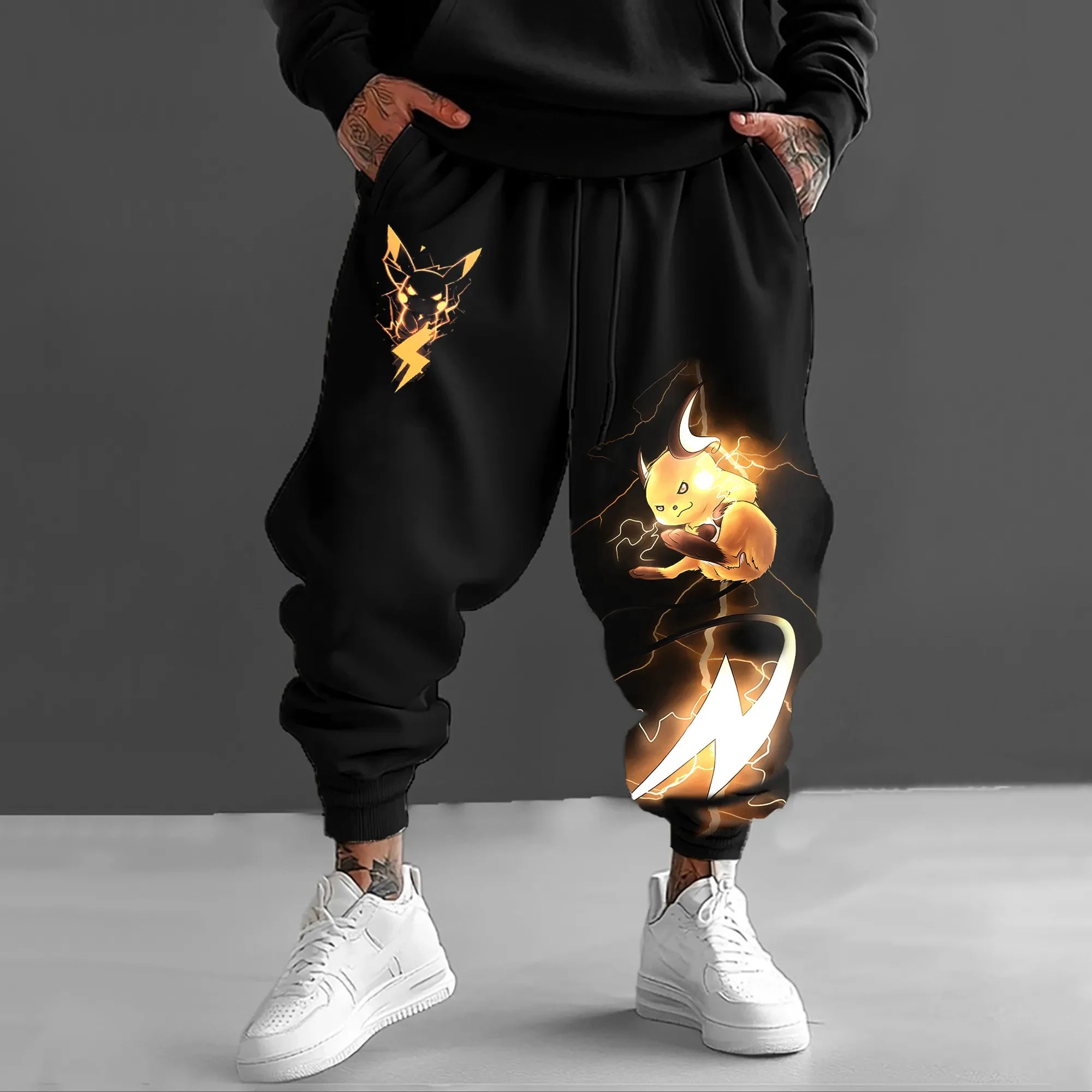 Pokemon Evolution Sporty Casual Pants for Boys, Parent-child Pokemon Tight-fitting Sweatpants, Long Pants