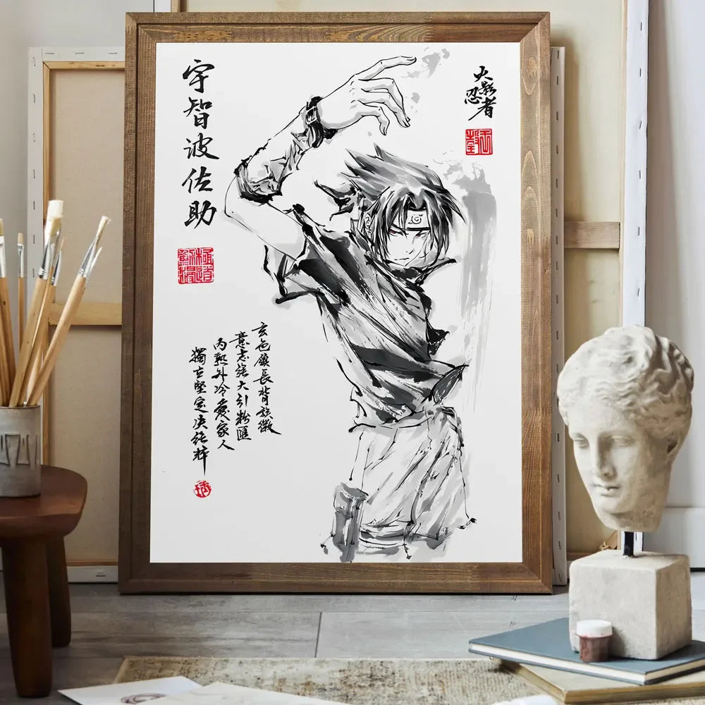 Naruto Uchiha Itachi Gaara Anime Character Pictures Modular Prints Modern Living Room Children's Bedroom Decoration