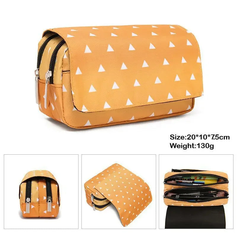 Anime Demon Slayer Bilayer Pencil Case – Tanjirou, Nezuko, Zenitsu, Giyuu