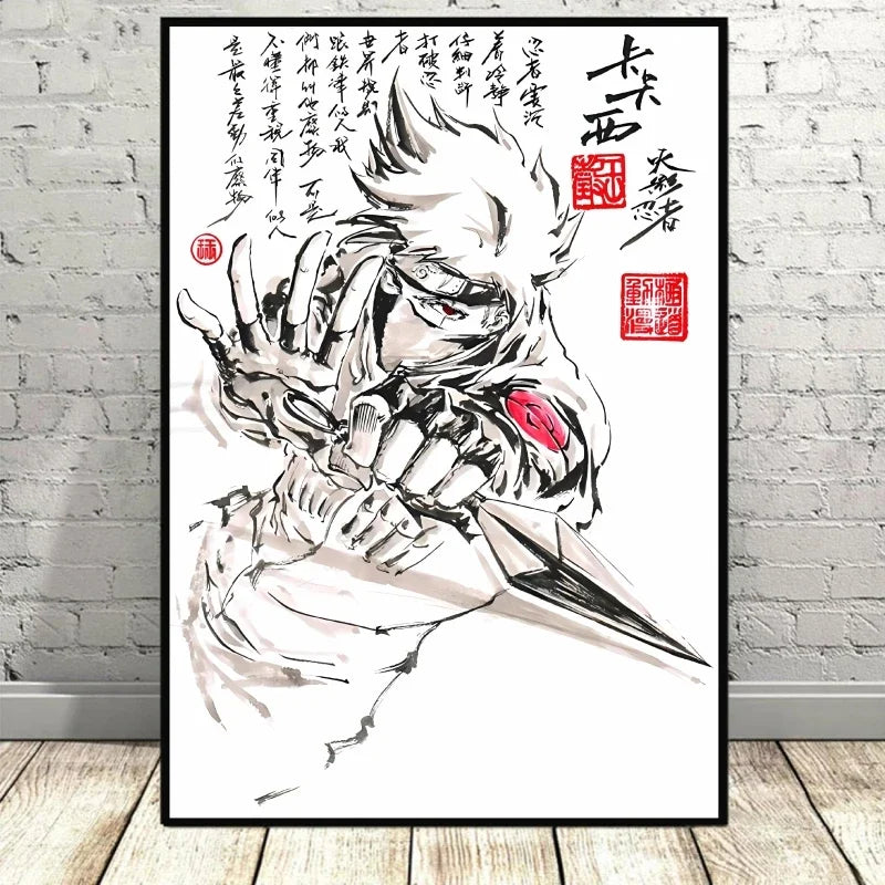 Naruto Uchiha Itachi Gaara Anime Character Pictures Modular Prints Modern Living Room Children's Bedroom Decoration