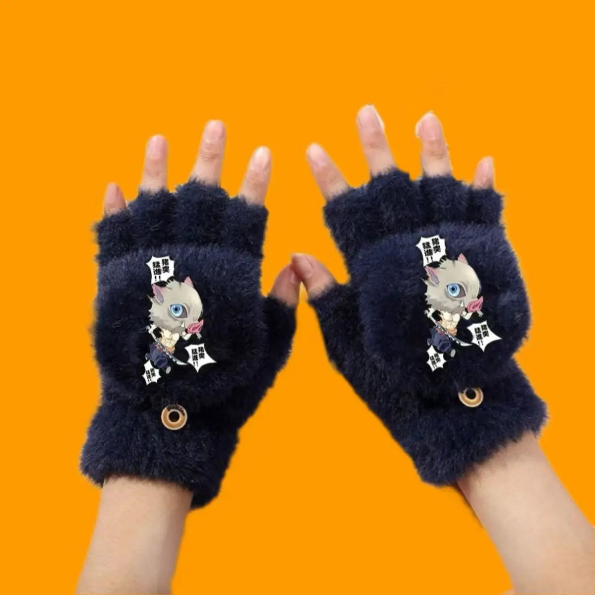 Demon Slayer Finger Flip Gloves – Guanti Mezzo Dito per Bambini e Adulti