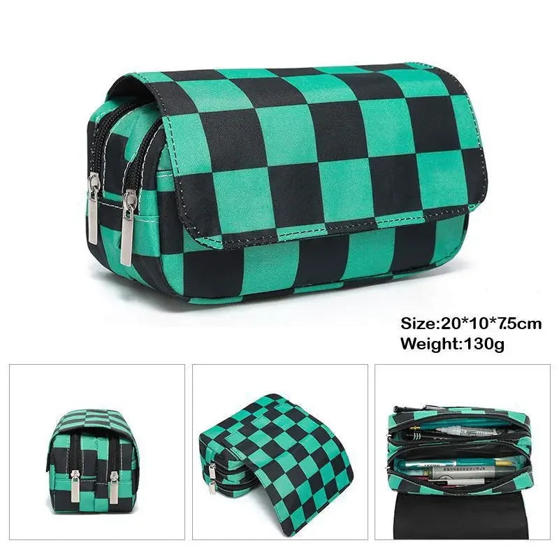 Anime Demon Slayer Bilayer Pencil Case – Tanjirou, Nezuko, Zenitsu, Giyuu