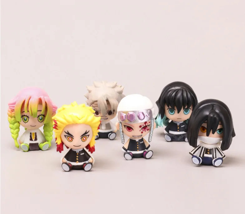 6pcs/set Demon Slayer Cute Version Action Figures