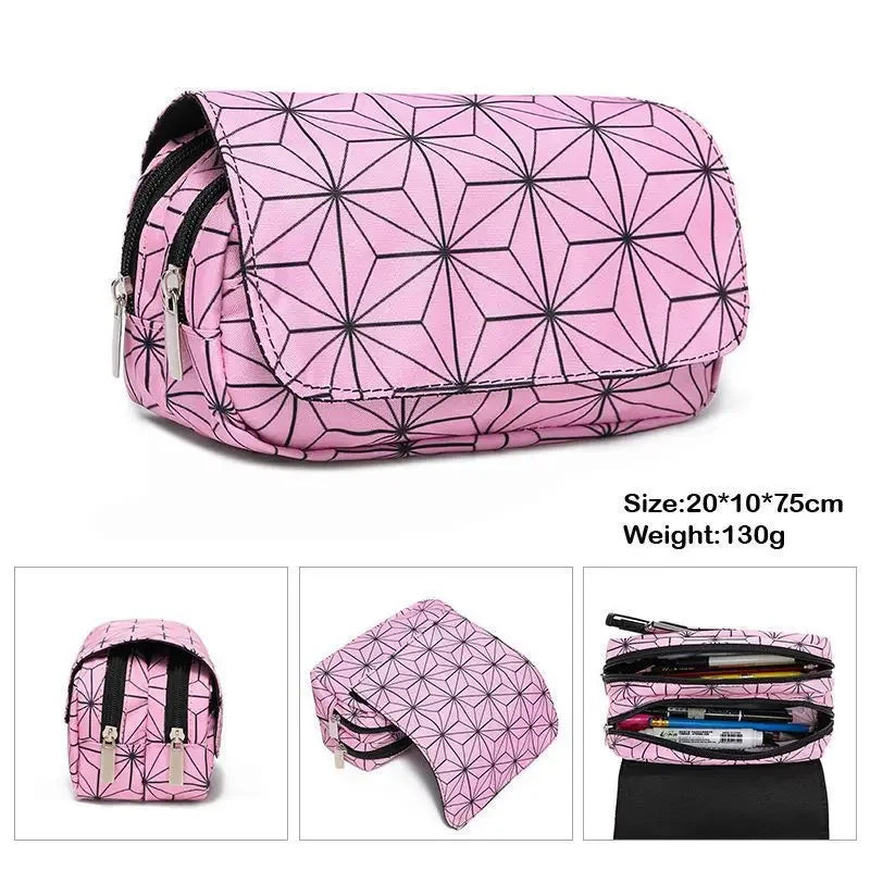 Anime Demon Slayer Bilayer Pencil Case – Tanjirou, Nezuko, Zenitsu, Giyuu