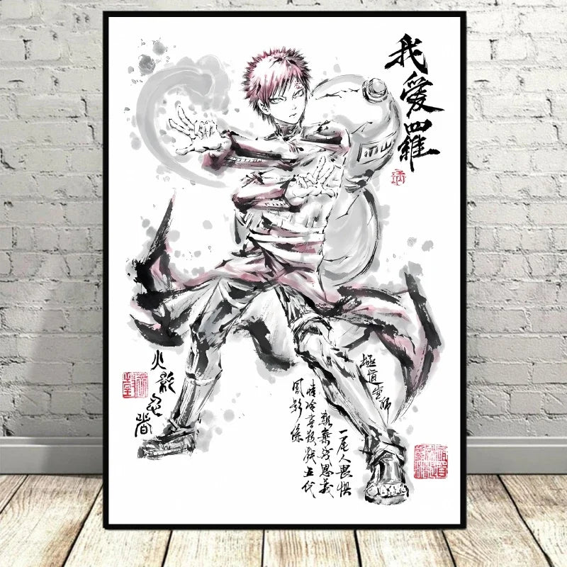 Naruto Uchiha Itachi Gaara Anime Character Pictures Modular Prints Modern Living Room Children's Bedroom Decoration