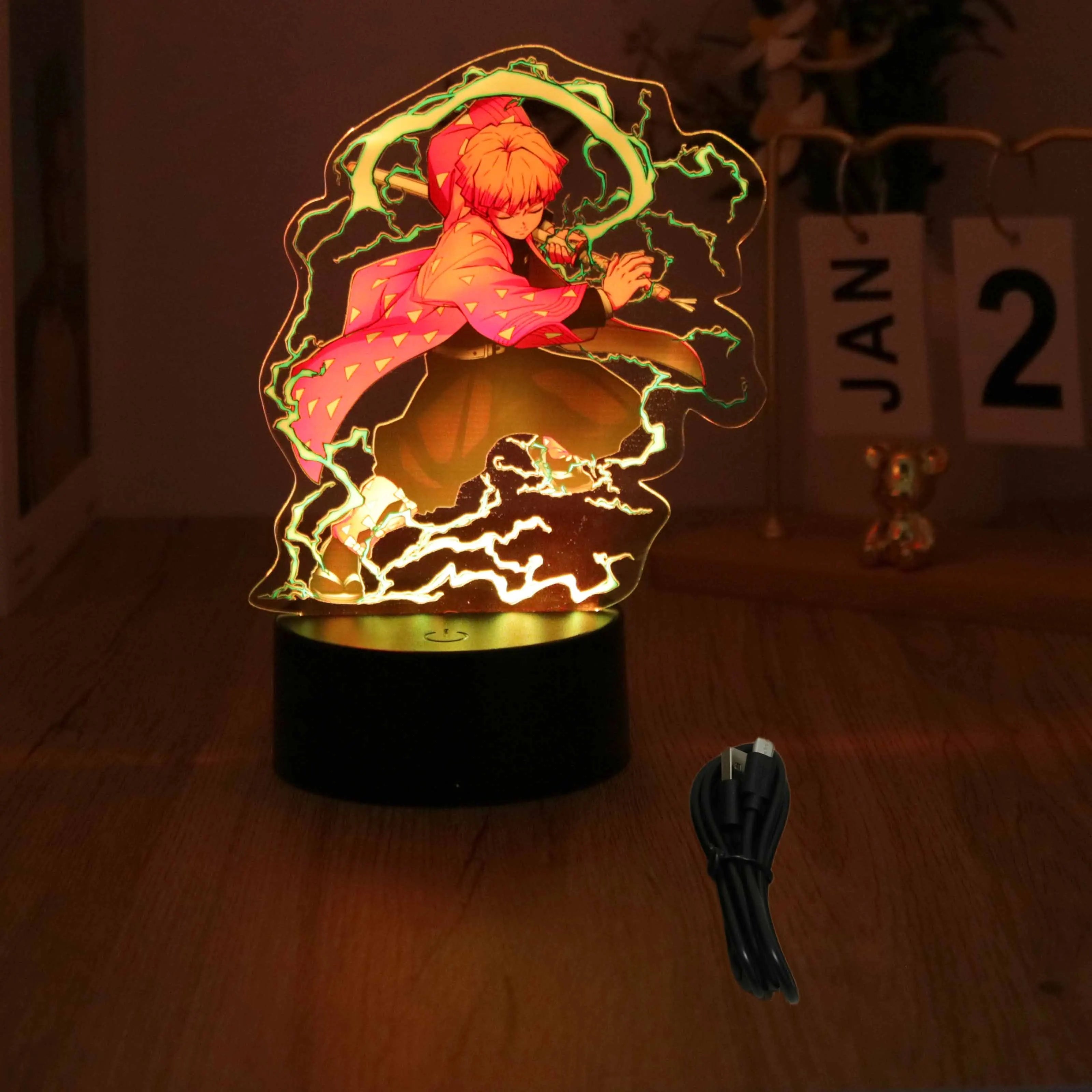 Lampada 3D LED Anime Demon Slayer – Tanjirou, Nezuko, Zenitsu