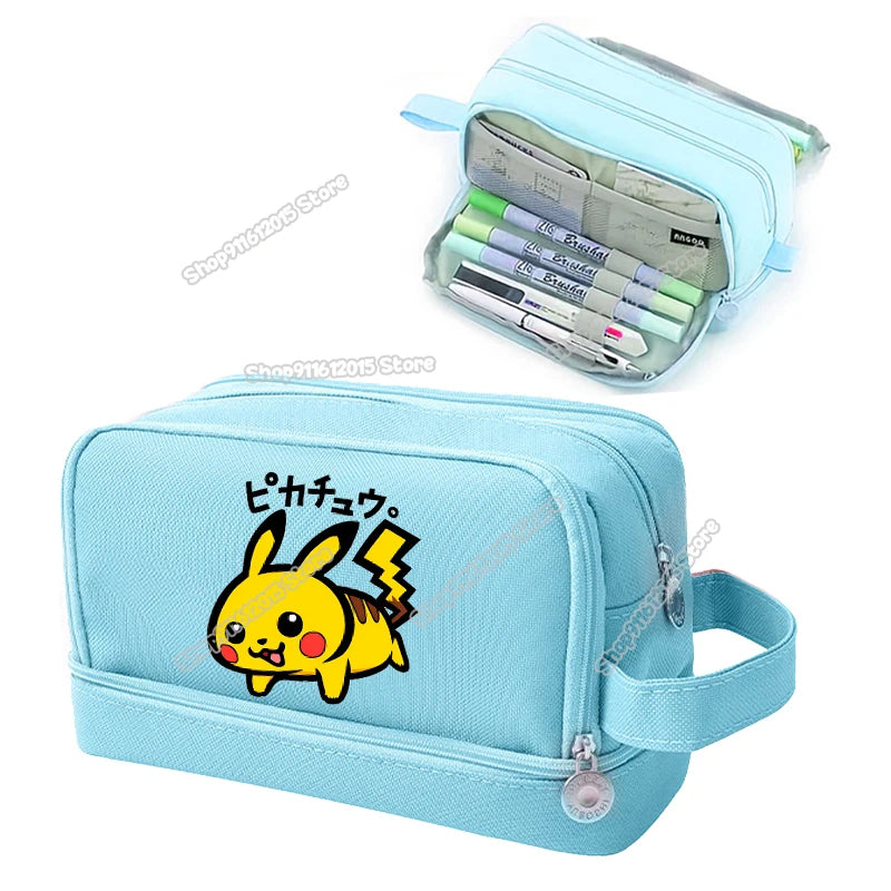 Anime Pokémon Student Pencilcase – Astuccio Cartoon Pikachu per Bambini e Ragazzi