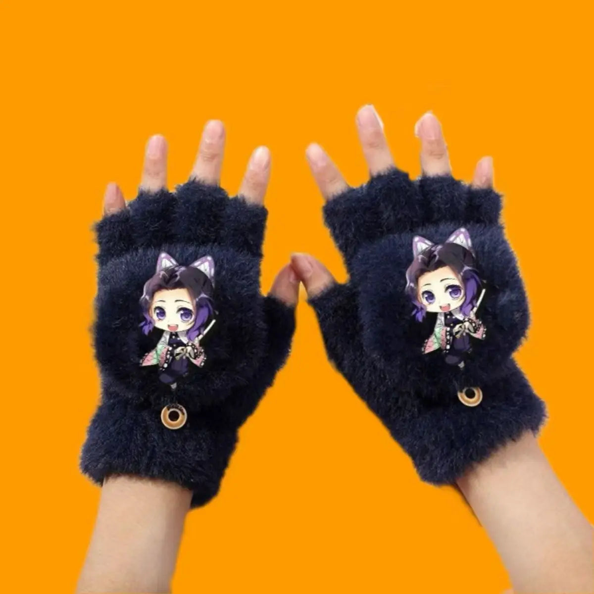 Demon Slayer Finger Flip Gloves – Guanti Mezzo Dito per Bambini e Adulti