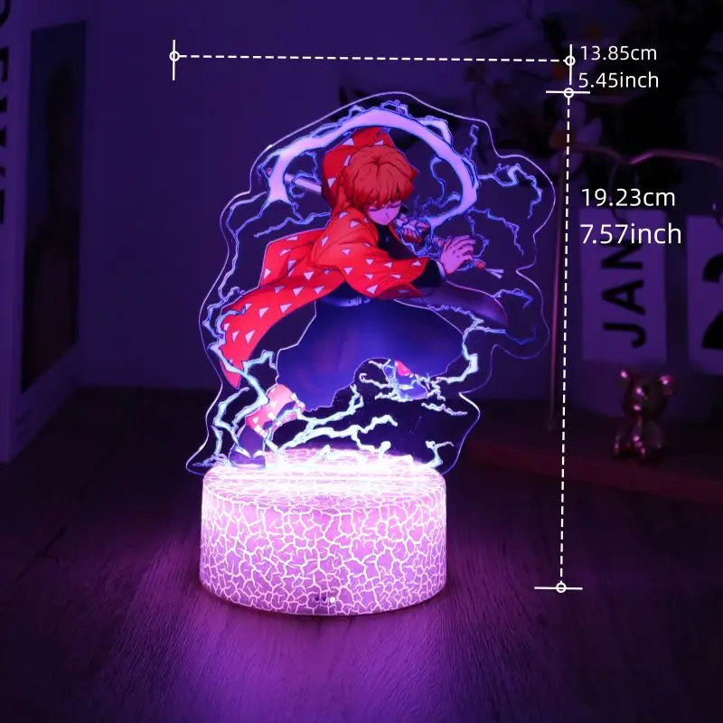 Lampada 3D LED Anime Demon Slayer – Tanjirou, Nezuko, Zenitsu