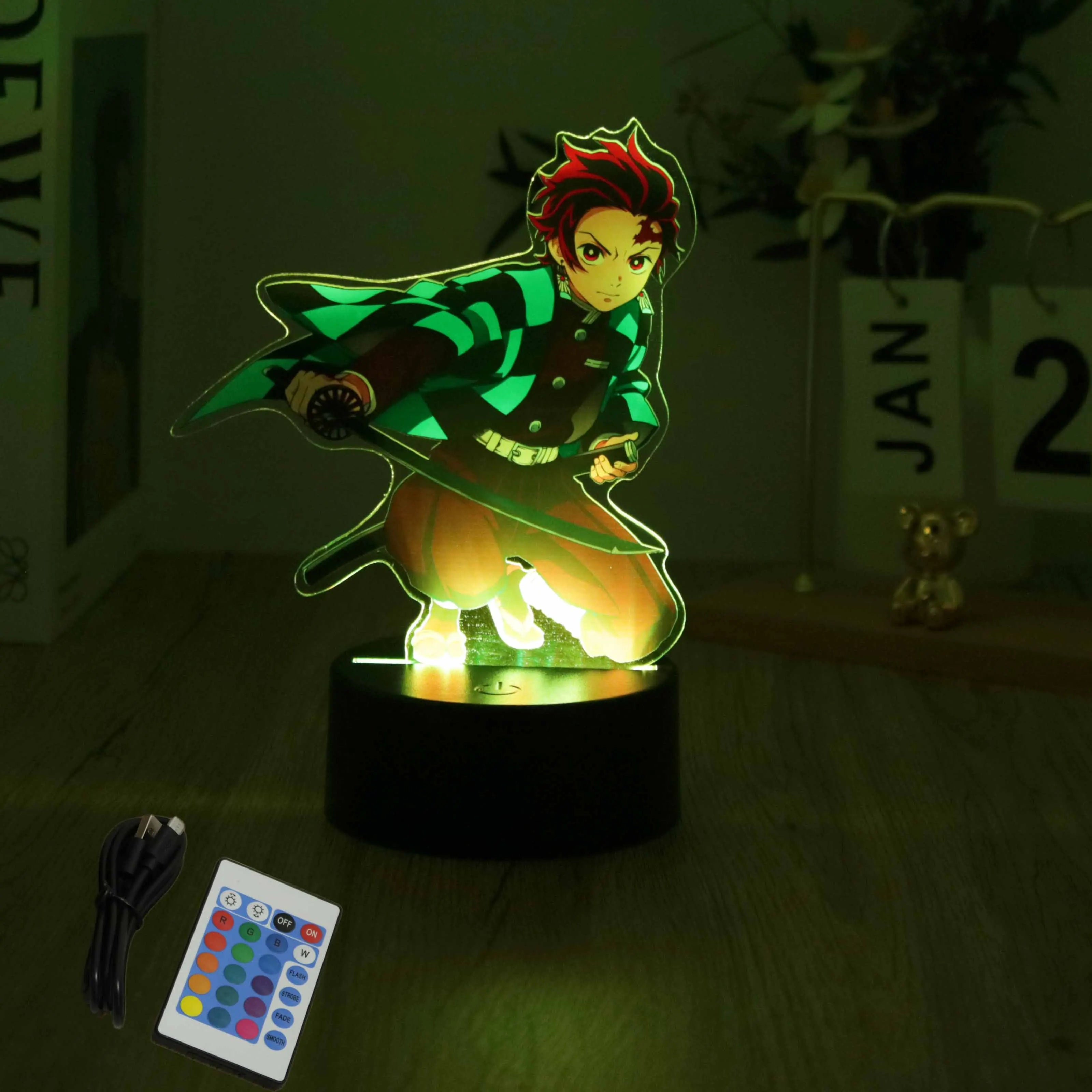 Lampada 3D LED Anime Demon Slayer – Tanjirou, Nezuko, Zenitsu