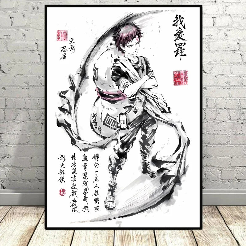 Naruto Uchiha Itachi Gaara Anime Character Pictures Modular Prints Modern Living Room Children's Bedroom Decoration