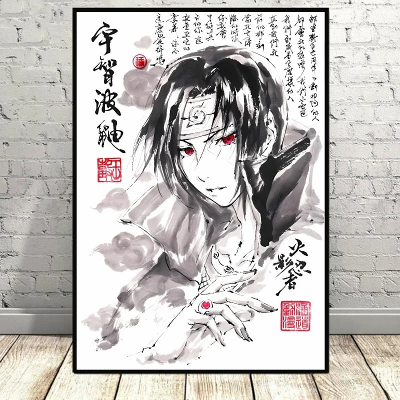 Naruto Uchiha Itachi Gaara Anime Character Pictures Modular Prints Modern Living Room Children's Bedroom Decoration