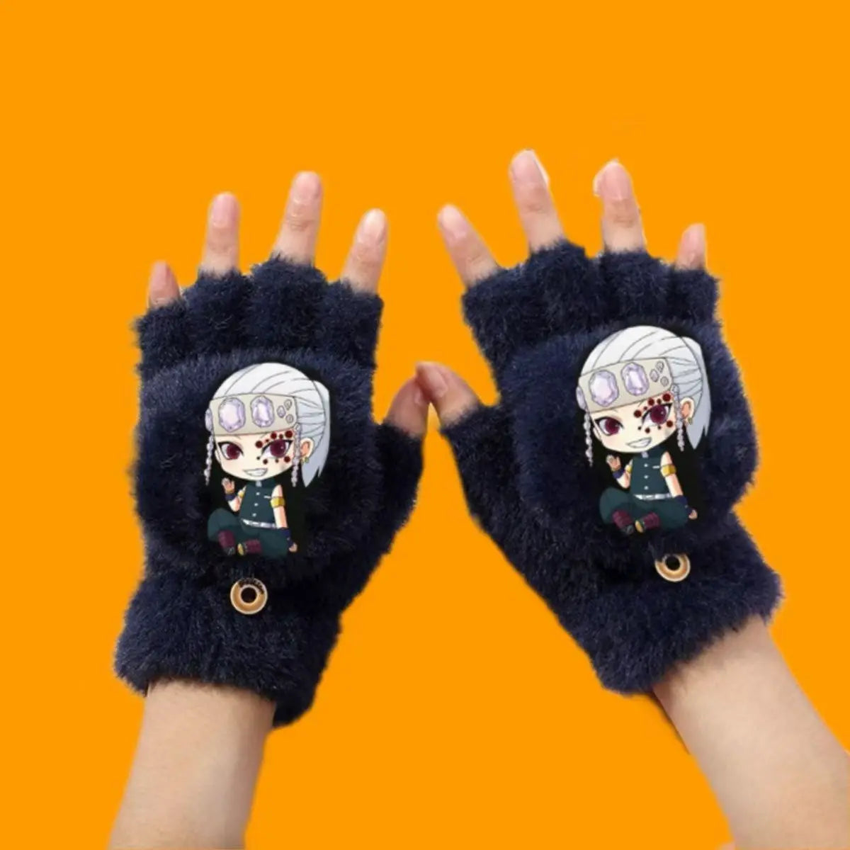 Demon Slayer Finger Flip Gloves – Guanti Mezzo Dito per Bambini e Adulti