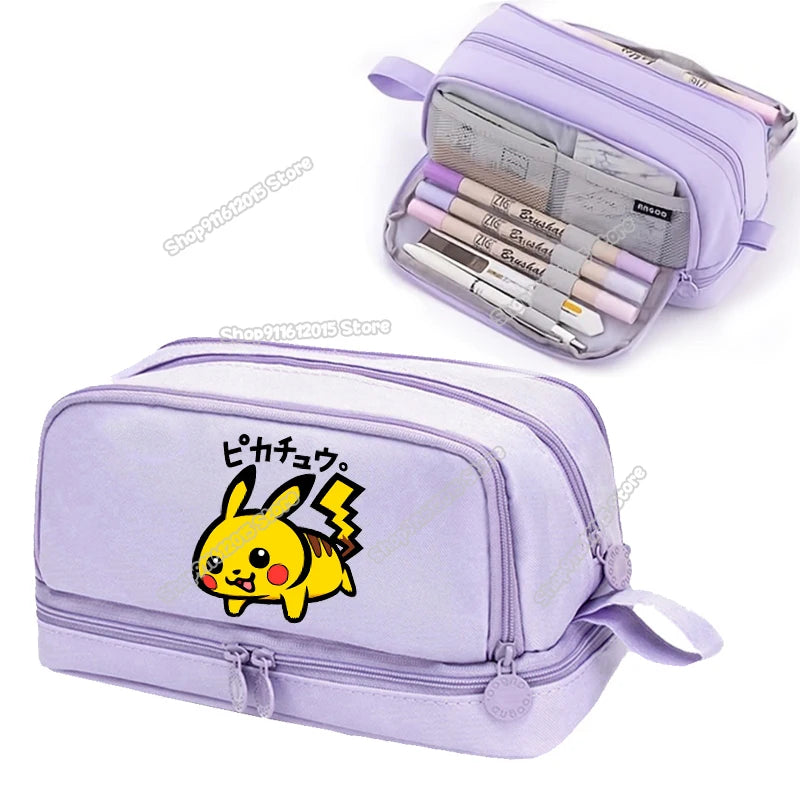 Anime Pokémon Student Pencilcase – Astuccio Cartoon Pikachu per Bambini e Ragazzi