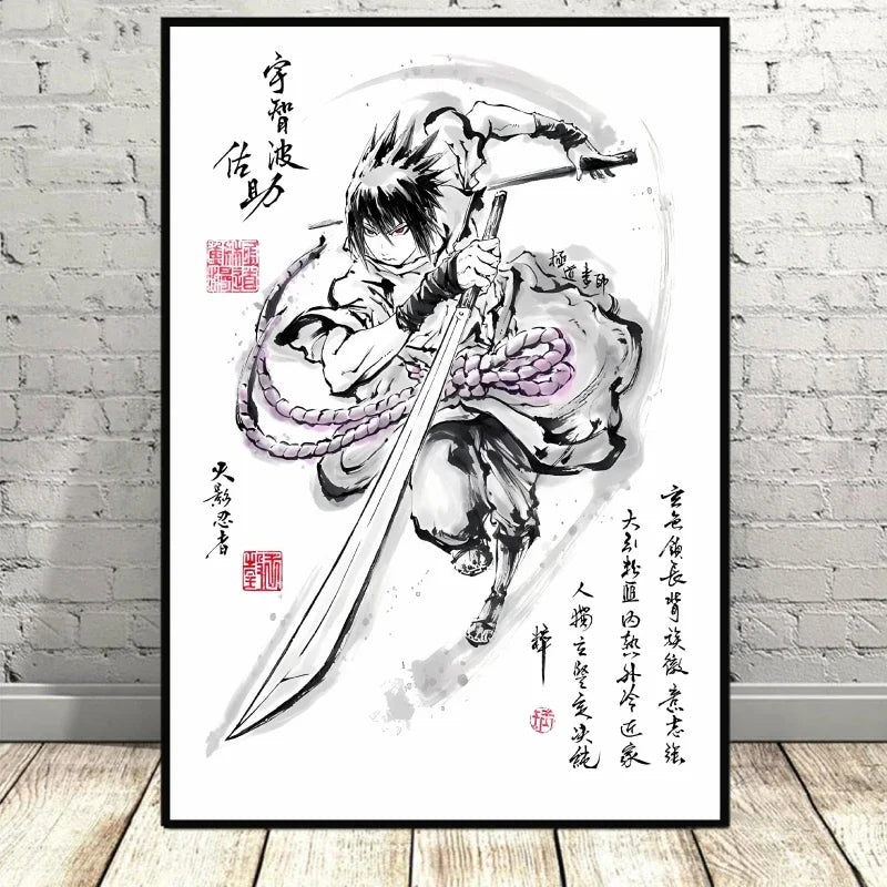 Naruto Uchiha Itachi Gaara Anime Character Pictures Modular Prints Modern Living Room Children's Bedroom Decoration