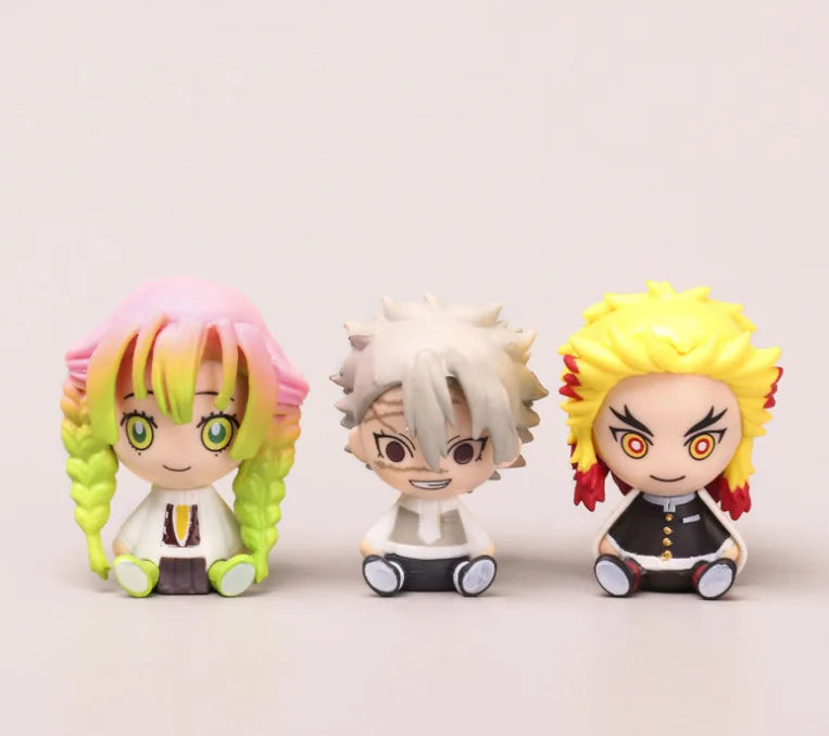 6pcs/set Demon Slayer Cute Version Action Figures