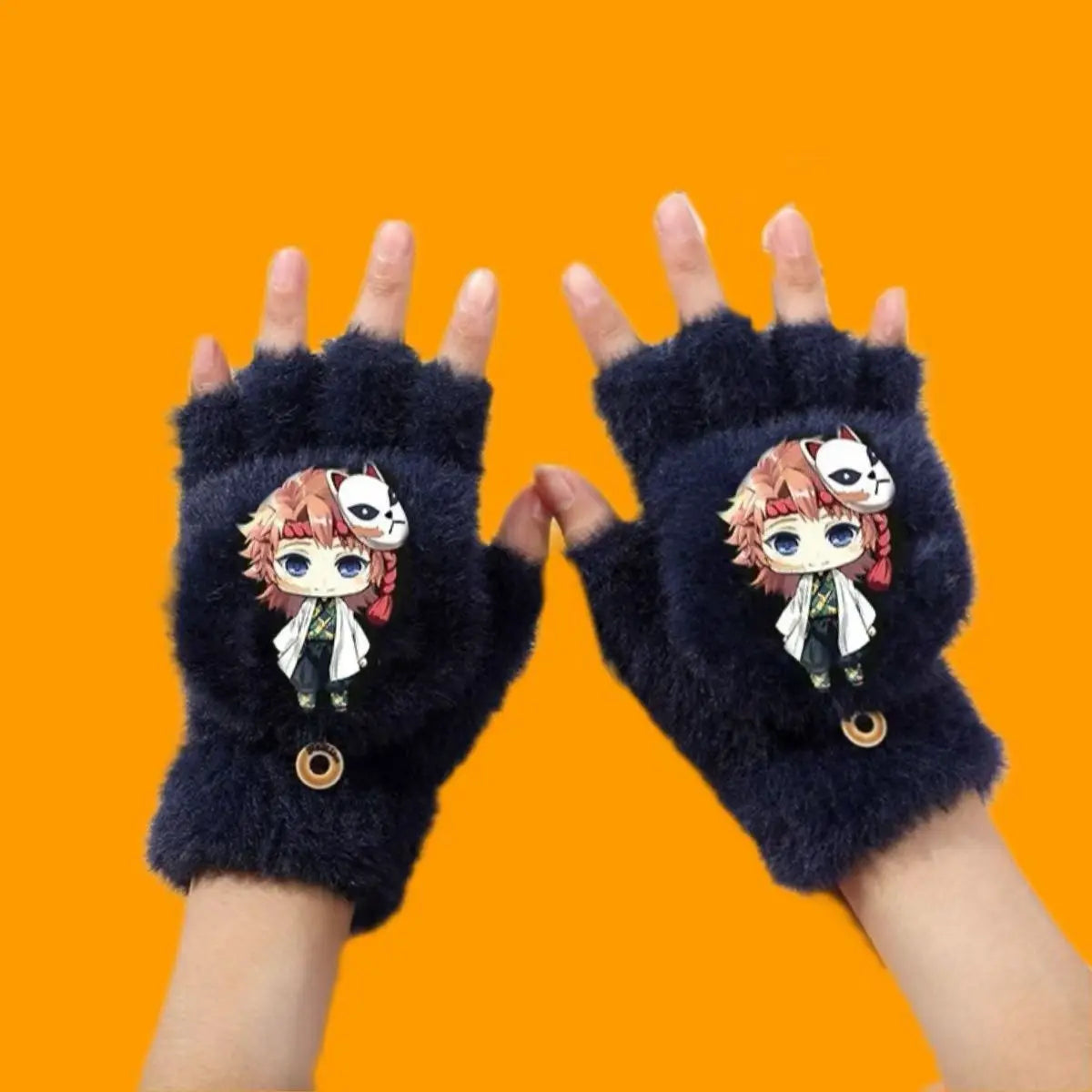 Demon Slayer Finger Flip Gloves – Guanti Mezzo Dito per Bambini e Adulti