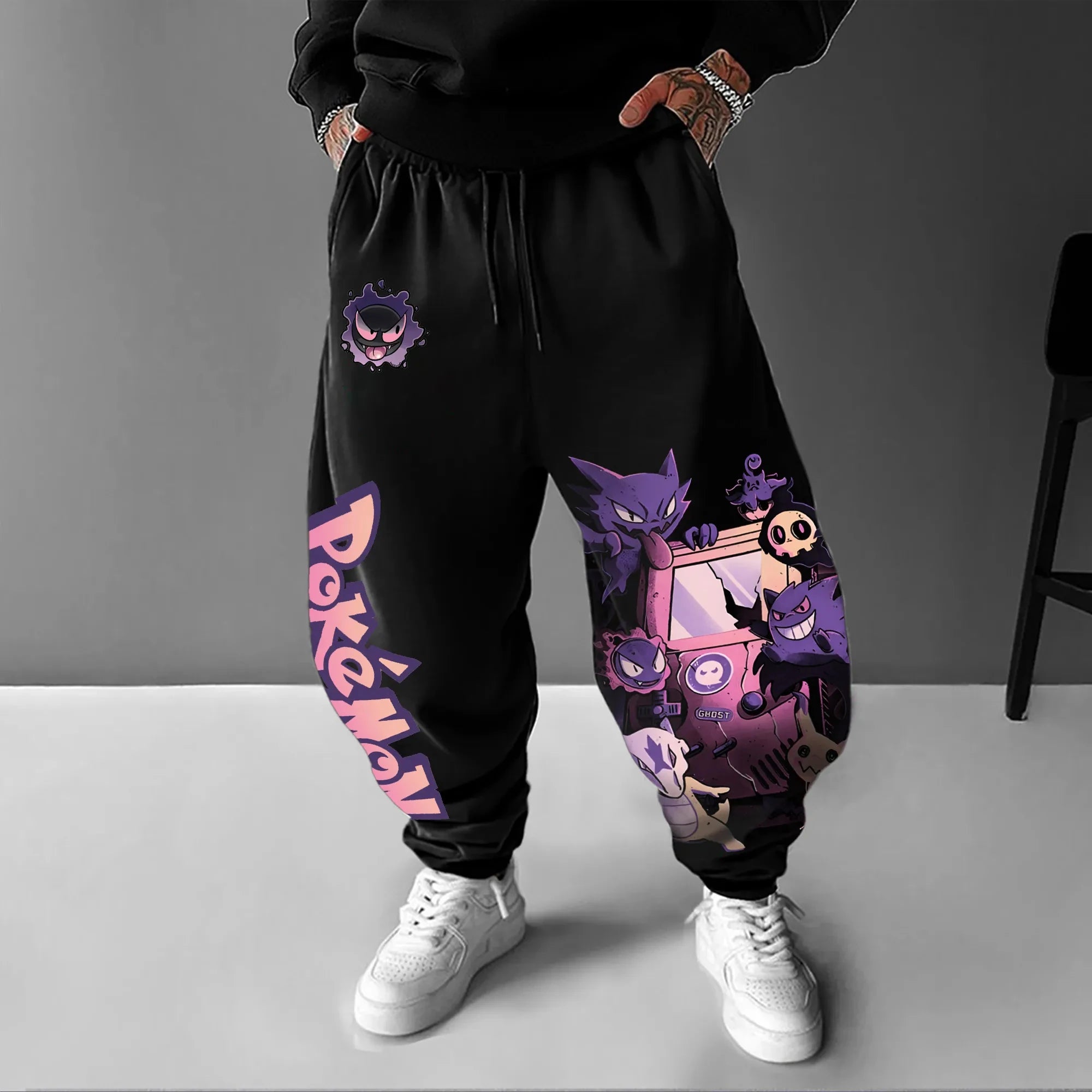 Pokemon Evolution Sporty Casual Pants for Boys, Parent-child Pokemon Tight-fitting Sweatpants, Long Pants