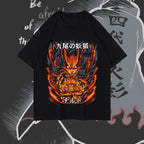 Naruto Summer Loose Trendy Anime Retro T-shirt Round-neck Printed Short-sleeved Pure Cotton for Both Men and Women anime figure