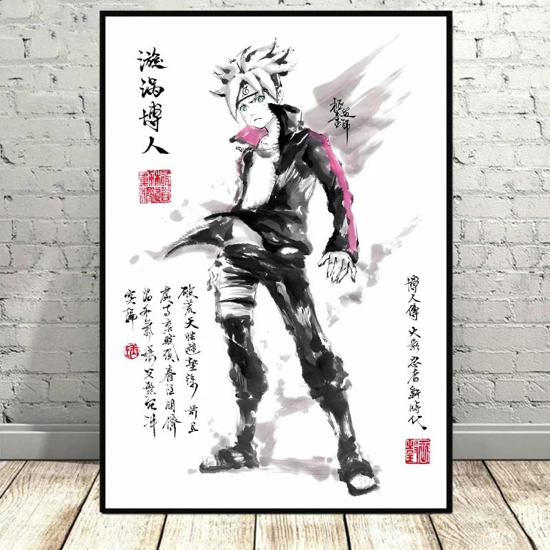 Naruto Uchiha Itachi Gaara Anime Character Pictures Modular Prints Modern Living Room Children's Bedroom Decoration