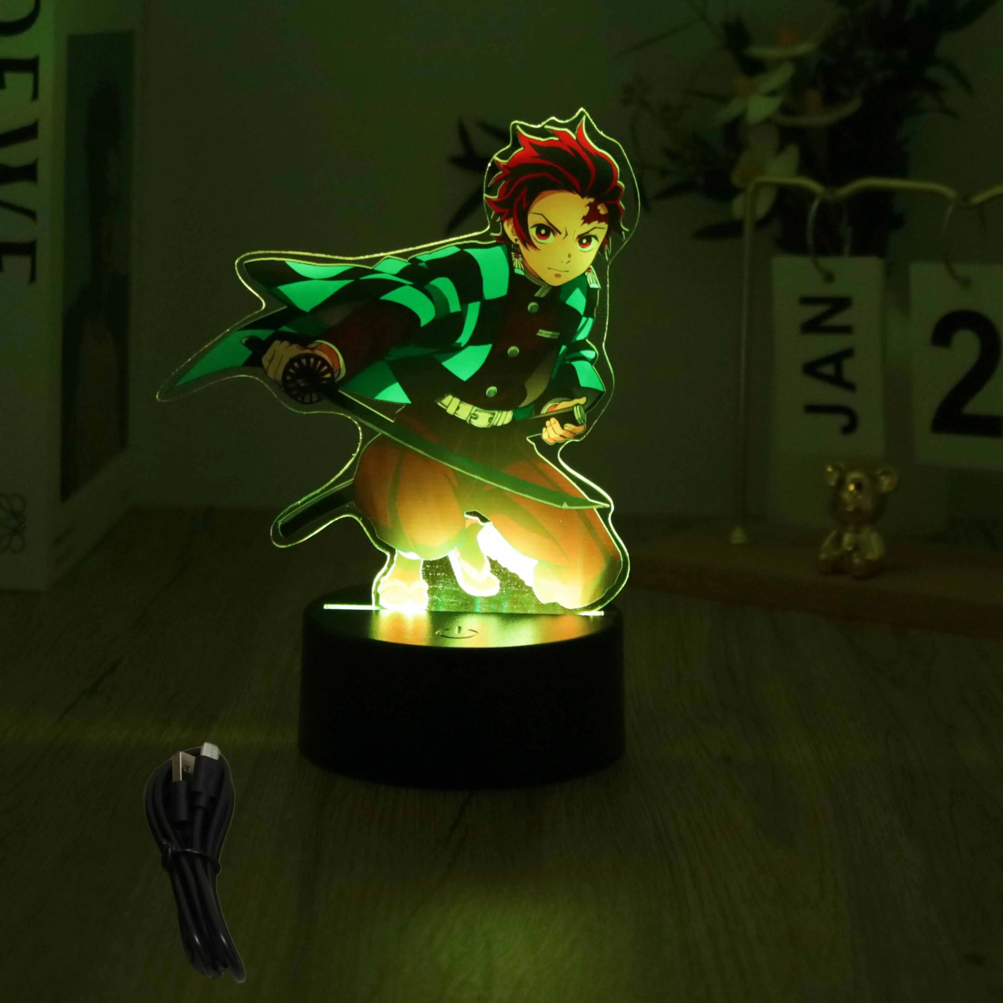 Lampada 3D LED Anime Demon Slayer – Tanjirou, Nezuko, Zenitsu