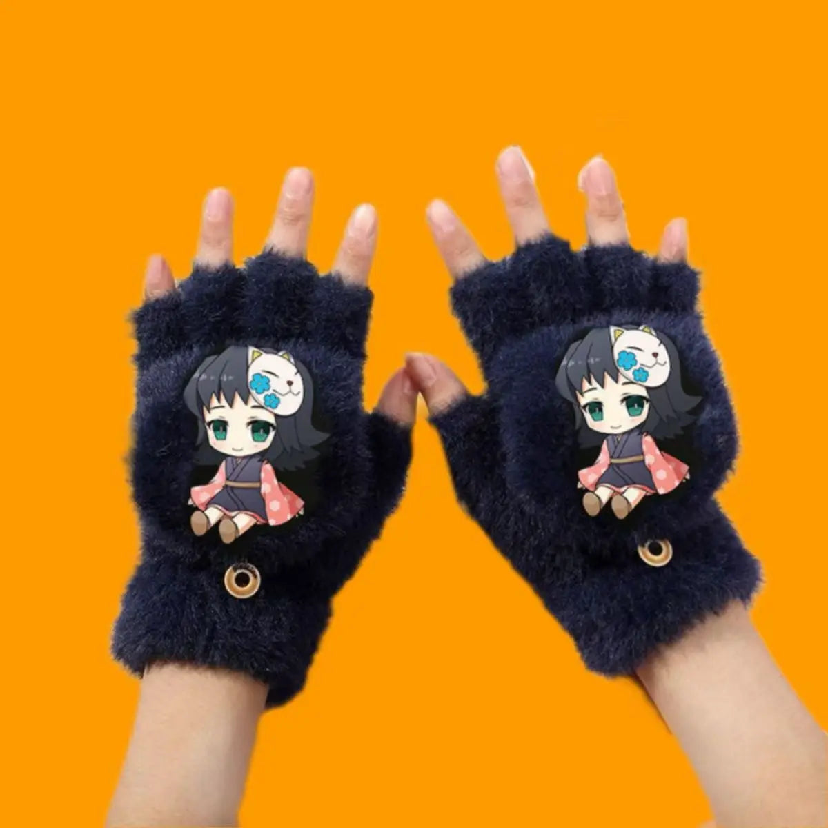 Demon Slayer Finger Flip Gloves – Guanti Mezzo Dito per Bambini e Adulti