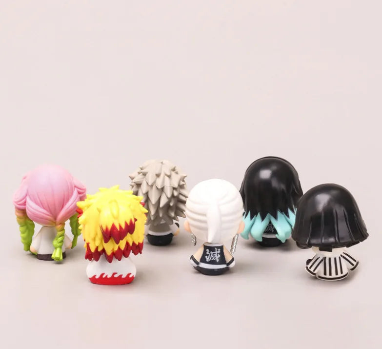 6pcs/set Demon Slayer Cute Version Action Figures