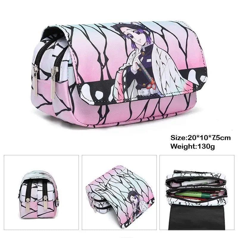 Anime Demon Slayer Bilayer Pencil Case – Tanjirou, Nezuko, Zenitsu, Giyuu