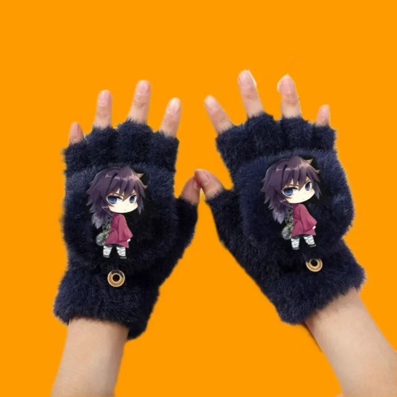 Demon Slayer Finger Flip Gloves – Guanti Mezzo Dito per Bambini e Adulti