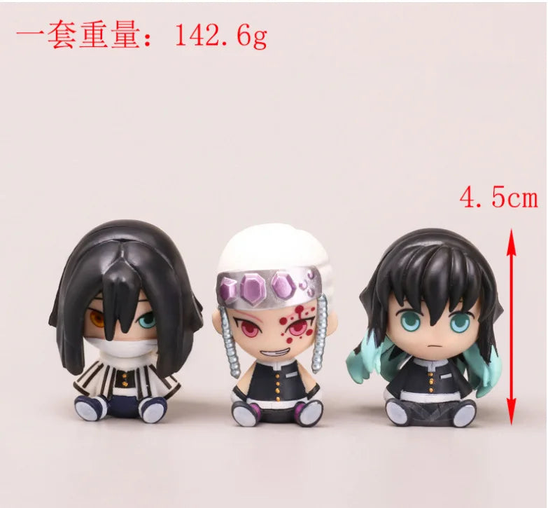 6pcs/set Demon Slayer Cute Version Action Figures
