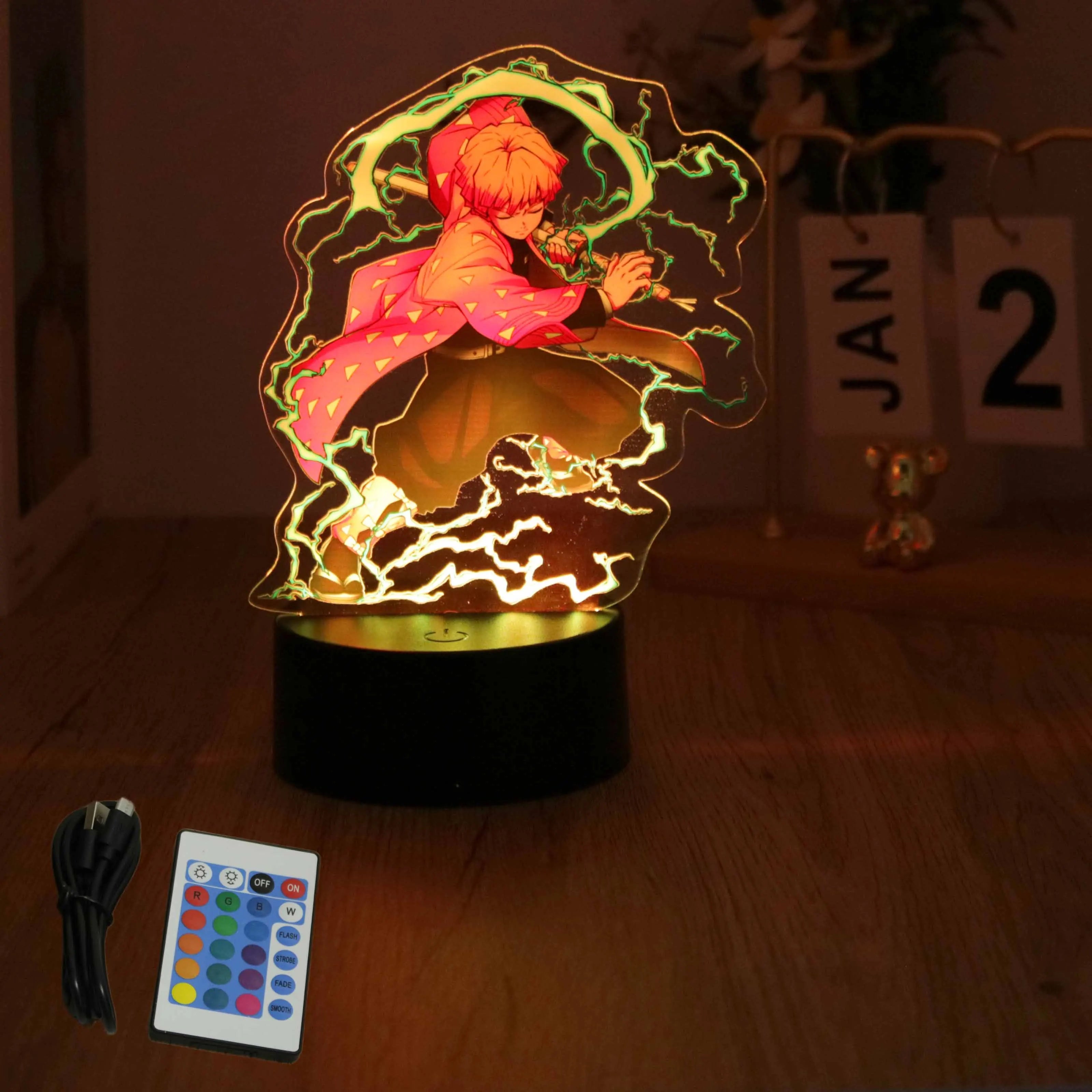 Lampada 3D LED Anime Demon Slayer – Tanjirou, Nezuko, Zenitsu