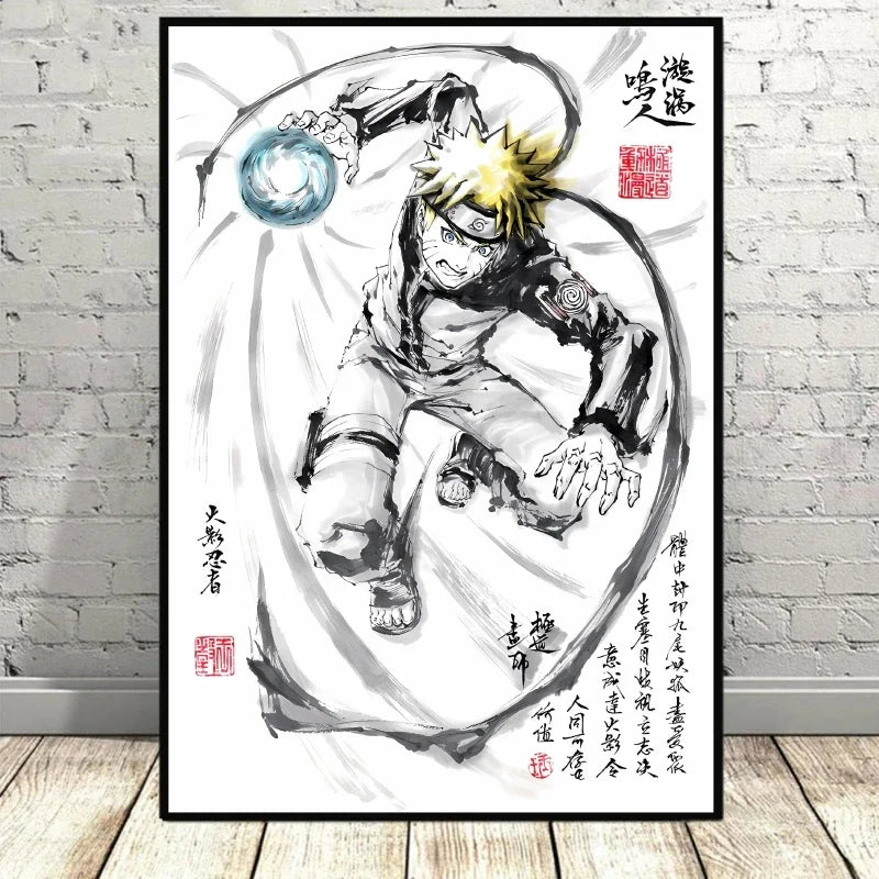 Naruto Uchiha Itachi Gaara Anime Character Pictures Modular Prints Modern Living Room Children's Bedroom Decoration