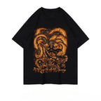 Naruto Summer Loose Trendy Anime Retro T-shirt Round-neck Printed Short-sleeved Pure Cotton for Both Men and Women anime figure