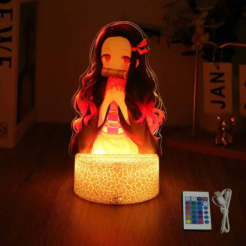 Lampada 3D LED Anime Demon Slayer – Tanjirou, Nezuko, Zenitsu