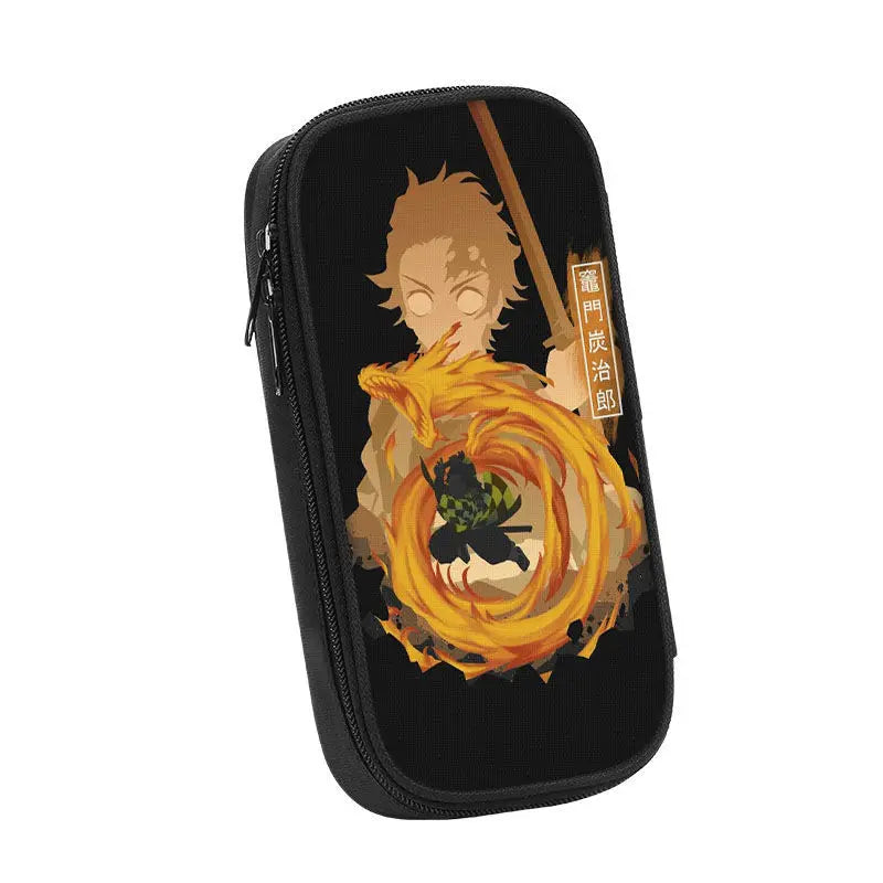 Demon Slayer Kamado Tanjirou Pencil Case – Grande Capacità, Kawaii Pen Pouch